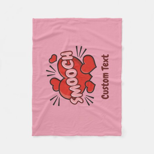 Kissend Comic Sound Effect Fleece Deken (Voorkant)