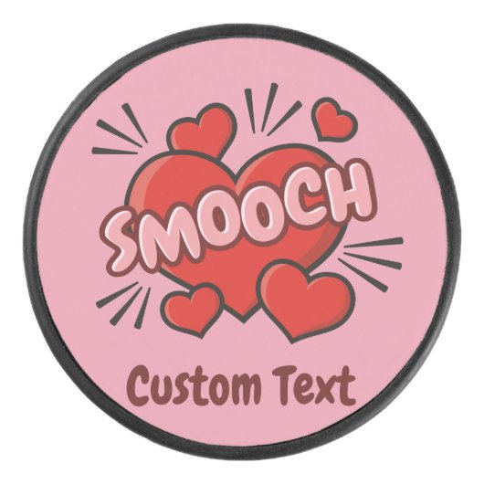 Kissend Comic Sound Effect Hockey Puck (Voorkant)