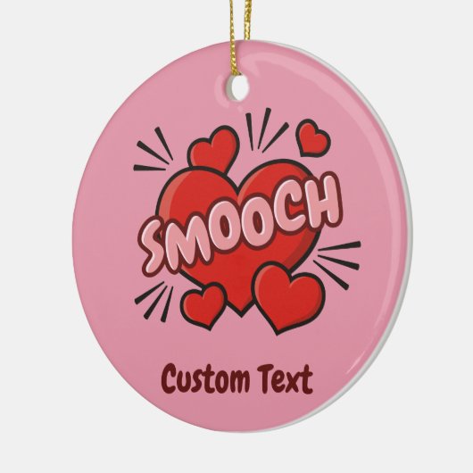 Kissend Comic Sound Effect Keramisch Ornament (Links)