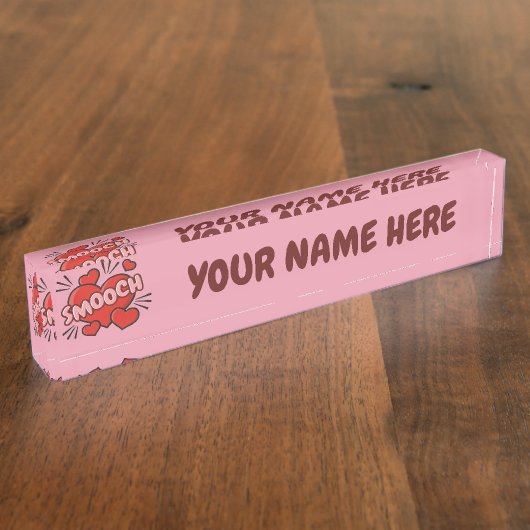 Kissend Comic Sound Effect Naambordje (Zijkant)