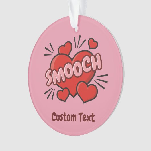 Kissend Comic Sound Effect Ornament (voorkant)