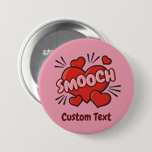 Kissend Comic Sound Effect Ronde Button 7,6 Cm
