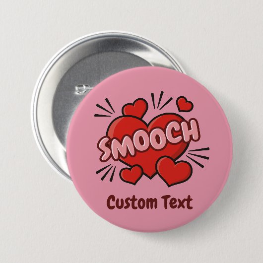Kissend Comic Sound Effect Ronde Button 7,6 Cm (Voorkant /achterkant)
