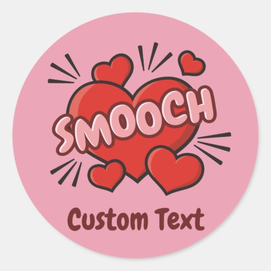 Kissend Comic Sound Effect Ronde Sticker (Voorkant)