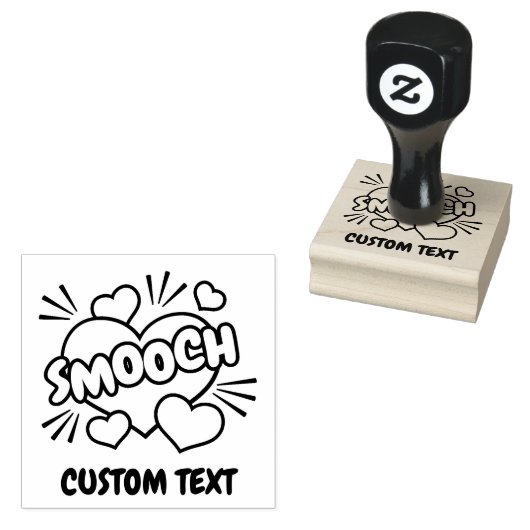 Kissend Comic Sound Effect Rubberstempel (Gestempeld)