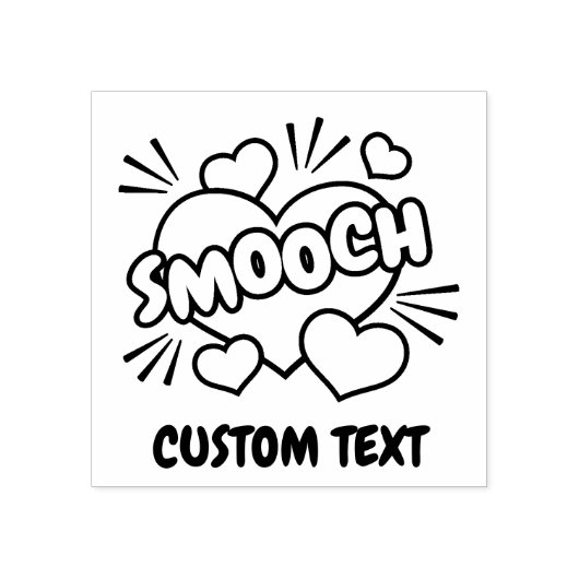 Kissend Comic Sound Effect Rubberstempel (Afrduk)