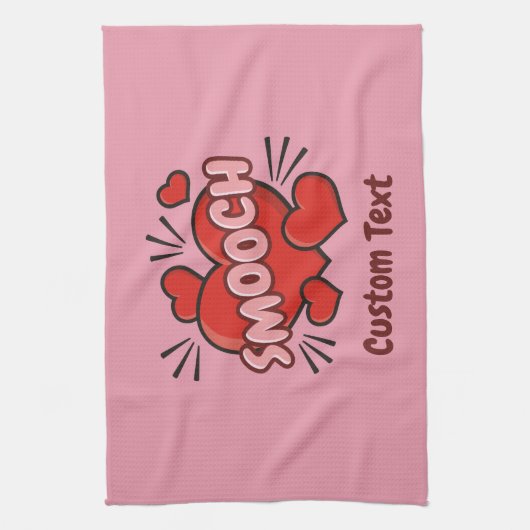 Kissend Comic Sound Effect Theedoek (Verticaal)