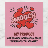 Kissend Comic Sound Effect Wijn Etiket (Enkel label)