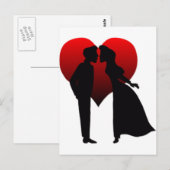 Kissend Couple Briefkaart (Voorkant / Achterkant)