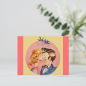 Kissend Couple Briefkaart (Staand voorkant)