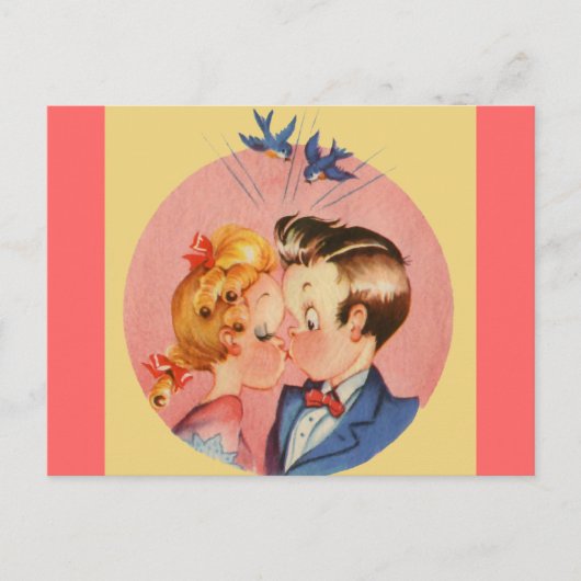 Kissend Couple Briefkaart (Voorkant)