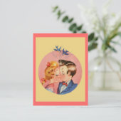 Kissend Couple Briefkaart (Staand voorkant)