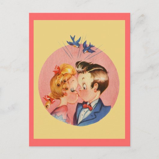 Kissend Couple Briefkaart (Voorkant)