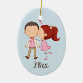 Kissend Couple  keramisch Ornament (Voorkant)