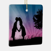 Kissend Couple Keramisch Ornament (Rechts)