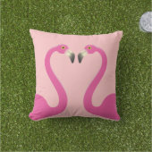 Kissend Flamingos Coral Outdoor Pillow Buitenkussen (Gras)