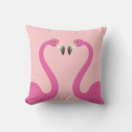 Kissend Flamingos Coral Outdoor Pillow Buitenkussen