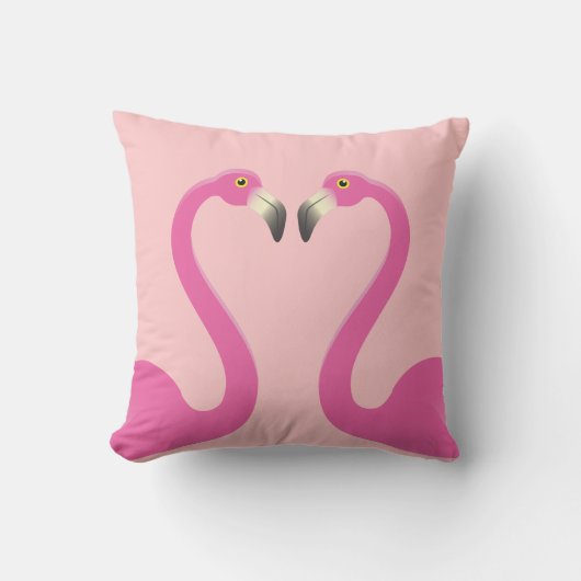 Kissend Flamingos Coral Outdoor Pillow Buitenkussen (Voorkant)