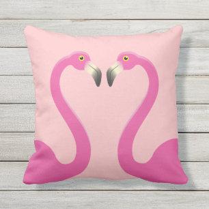 Kissend Flamingos Coral Outdoor Pillow Buitenkussen