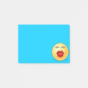 Kissend Gezicht op Blauwe Post It Notitie Post-it® Notes