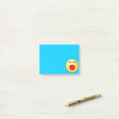 Kissend Gezicht op Blauwe Post It Notitie Post-it® Notes (Op bureau)