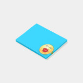 Kissend Gezicht op Blauwe Post It Notitie Post-it® Notes (Schuin)