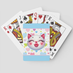 Kissend Kat Gezicht Pokerkaarten