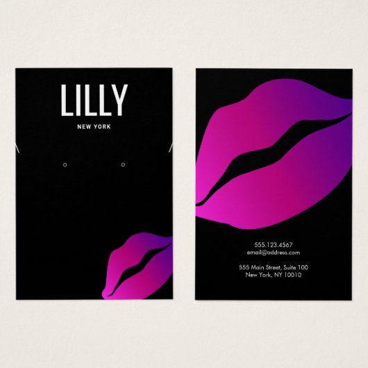 Kissend Lips Ketting Verdien Display Kaart (Voorkant /achterkant)