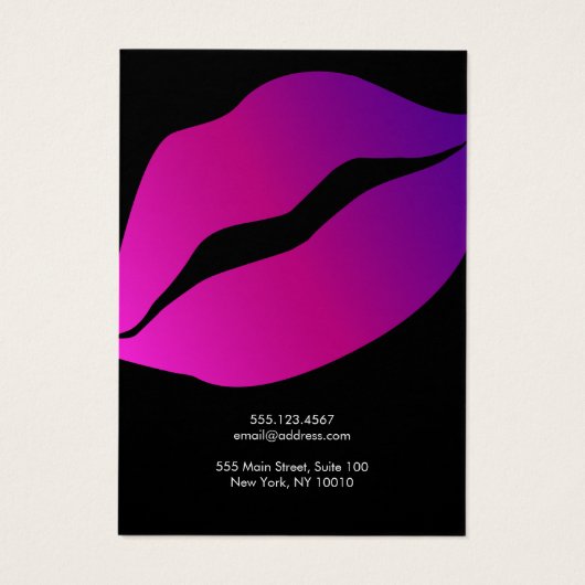 Kissend Lips Ketting Verdien Display Kaart (Achterkant)