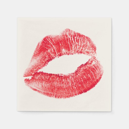 Kissend Red Lips Paper Napkin Servet (Voorkant)