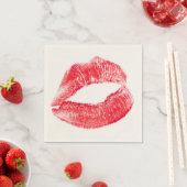 Kissend Red Lips Paper Napkin Servet (Insitu)