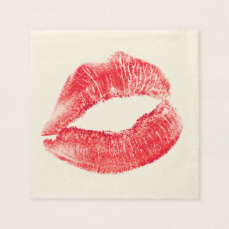 Kissend Red Lips Paper Napkin Servet