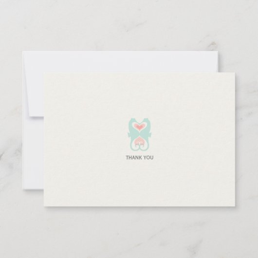 Kissend Seapaarden Hearts Beach Weddenschap Bedank Bedankkaart (Achterkant)