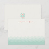 Kissend Seapaarden Hearts Beach Weddenschap Bedank Bedankkaart (Voorkant / Achterkant)