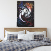 Kissend stel Yin Yang Love Surreal-tekenkunst Canvas Afdruk (Insitu (Slaapkamer))