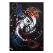 Kissend stel Yin Yang Love Surreal-tekenkunst Foto Afdruk (Voorkant)