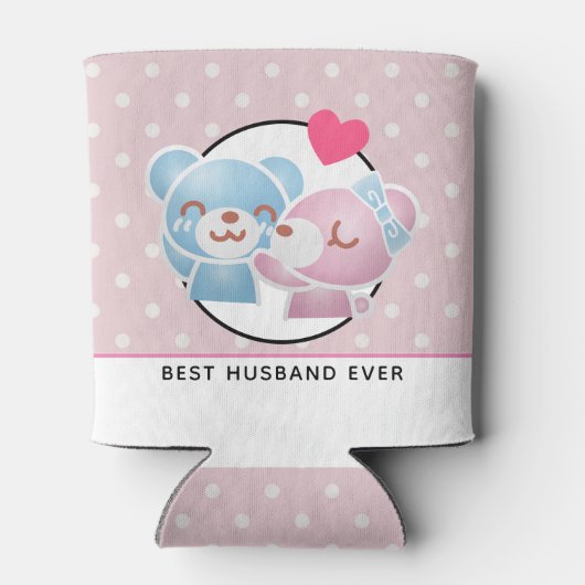 Kissende Beren Cute en Kawaii Best Husband Ever Blikjeskoeler (Achterkant)