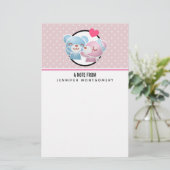 Kissende Beren Cute en Kawaii Briefpapier (Staand voorkant)