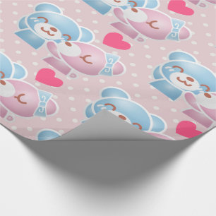 Kissende Beren Cute en Kawaii Cadeaupapier
