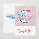 Kissende Beren Cute en Kawaii Dank u Bedankkaart (Voorkant / Achterkant)