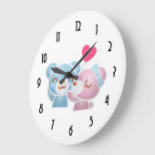 Kissende Beren Cute en Kawaii Grote Klok (Hoek)