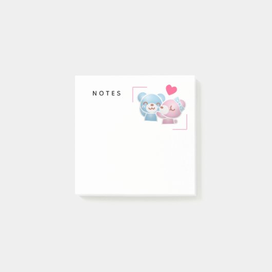 Kissende Beren Cute en Kawaii Post-it® Notes (Voorkant)