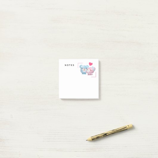 Kissende Beren Cute en Kawaii Post-it® Notes (Op bureau)