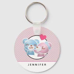 Kissende Beren Cute en Kawaii Sleutelhanger