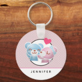 Kissende Beren Cute en Kawaii Sleutelhanger (Voorkant)