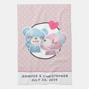 Kissende Beren Cute en Kawaii Theedoek