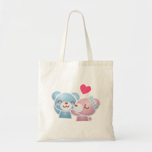 Kissende Beren Cute en Kawaii Tote Bag (Voorkant)