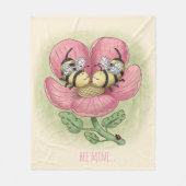 Kissende bijen fleece deken (Voorkant)