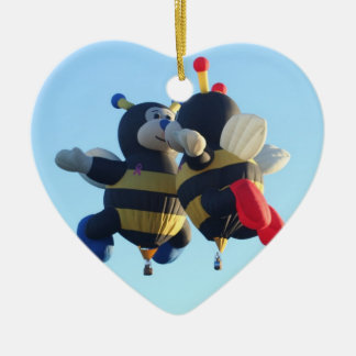 Kissende bijen Hot Air ballonharten Ornament