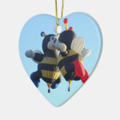 Kissende bijen Hot Air ballonharten Ornament (Links)